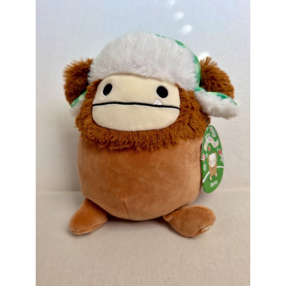 Squishmallows 7 Inch Benny Bigfoot Holiday Christmas Trapper Hat Plush NWT 2023